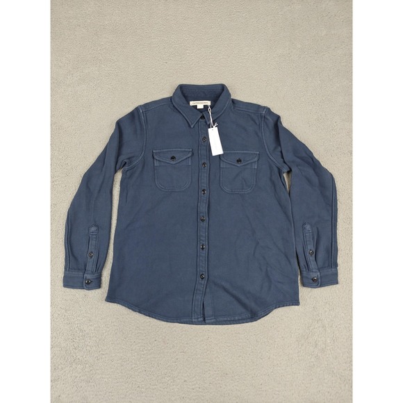 Outerknown Blanket Shirt Womens XS/S Blue Textured Long Sleeve Button Front New - Picture 1 of 9